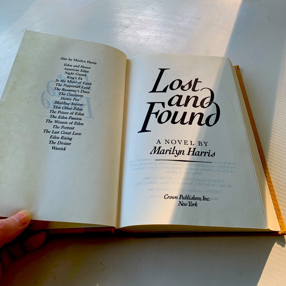 Lost and Found (Hardcover) Book by Marilyn Harris Novel - Fiction
